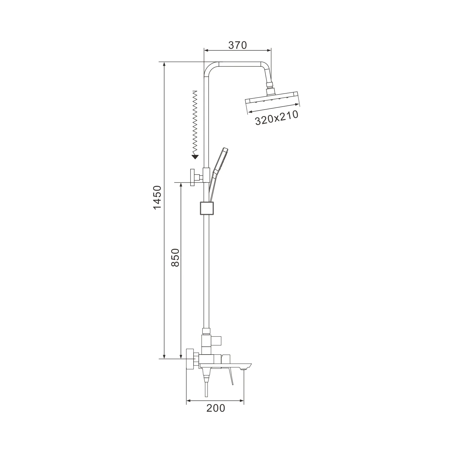 Душевая система Shevanik S4436, хром