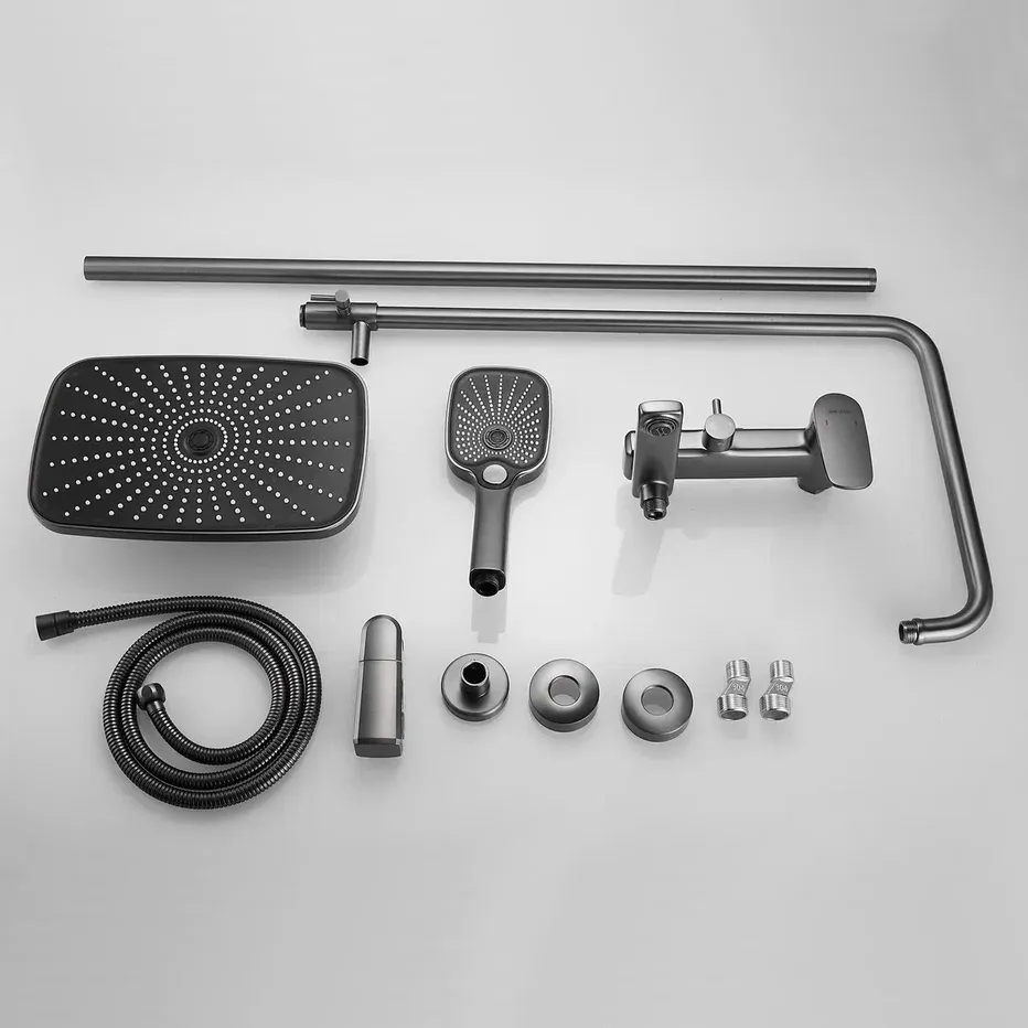 Душевая система Shevanik S8536T, оружейная сталь