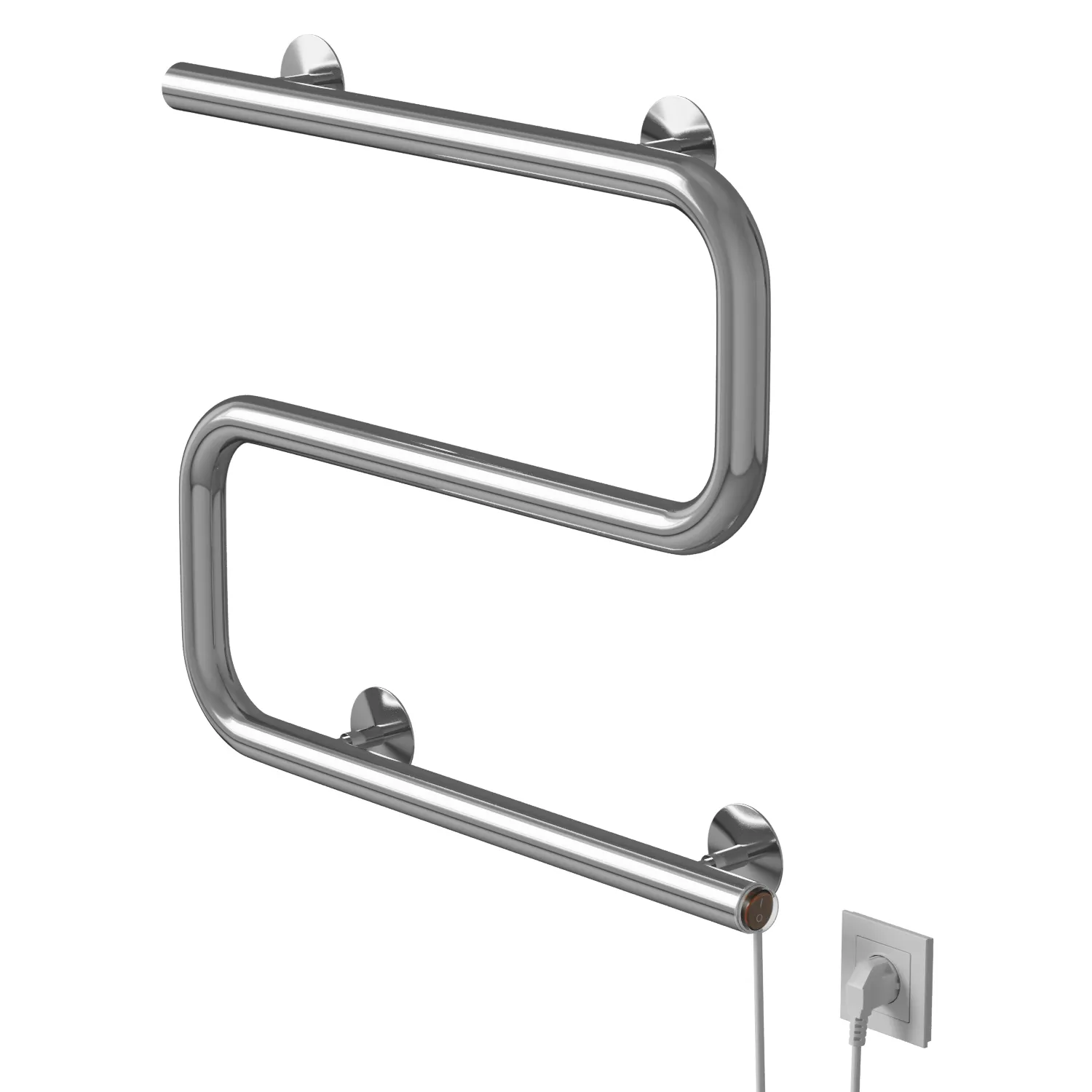 Полотенцесушитель MIXLINE СВОБОДА S-обр/симпл s 40x50 (кнопочный выкл, 130 Вт) ХРОМ (556795)