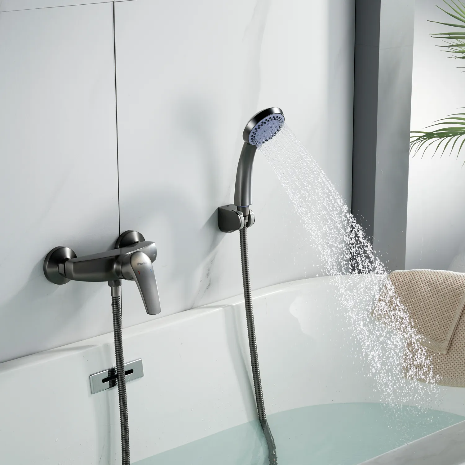 Смеситель для душа Shevanik S5016T, оружейная сталь