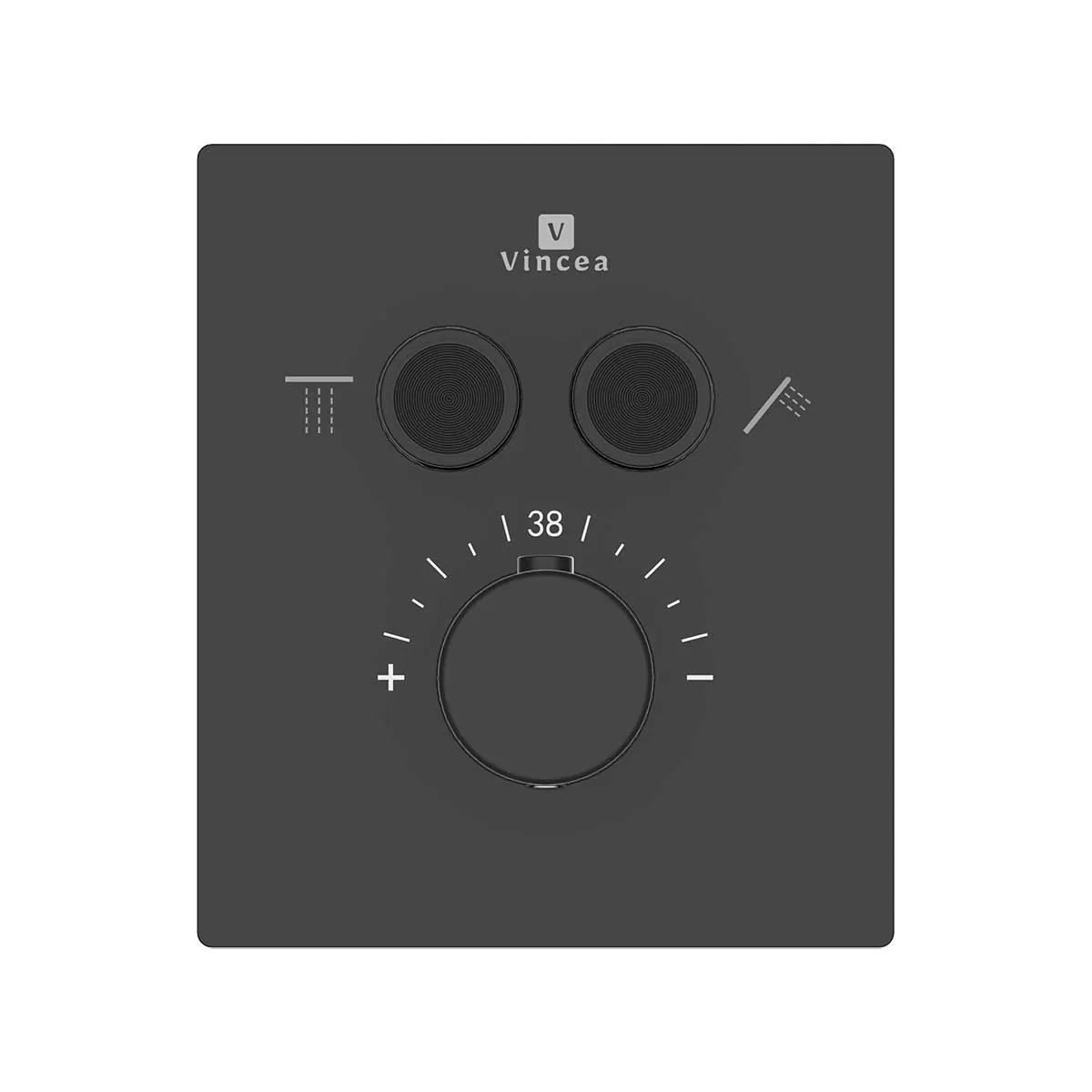 Душевой комплект Vincea Inspire VSFW-3I21MT4RMB встраиваемый, термостатический, двухрежимный, черный