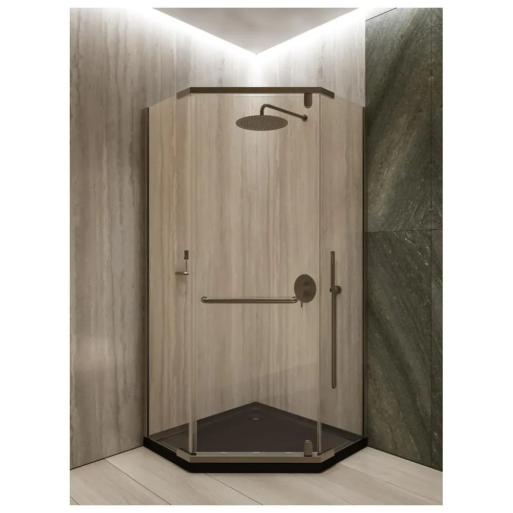 Душевой уголок Knotlor FCD090CG0GM 5-тиугольный 90х90х200, оружейная сталь