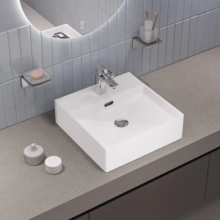 Умывальник накладной/подвесной, белый глянцевый, Bild, IDDIS, BILWS42i27