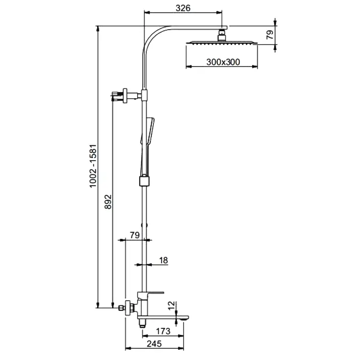 Душевая система GAPPO G2483, хром