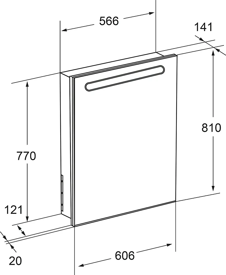 Зеркальный шкаф Roca Victoria Nord 60 левый (ZRU9000029)