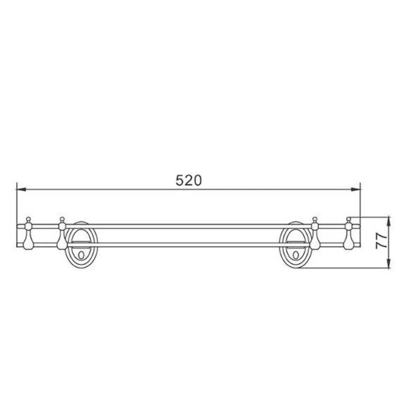 Полка стеклянная D-Lin D260310, хром