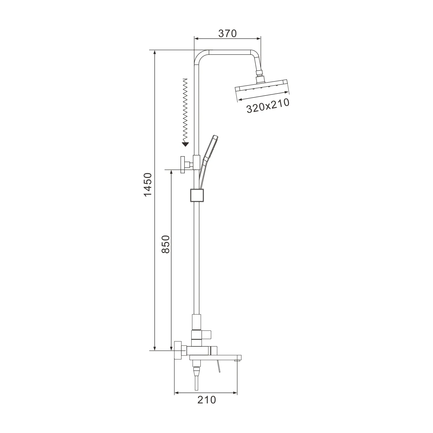 Душевая система Shevanik S4536, хром