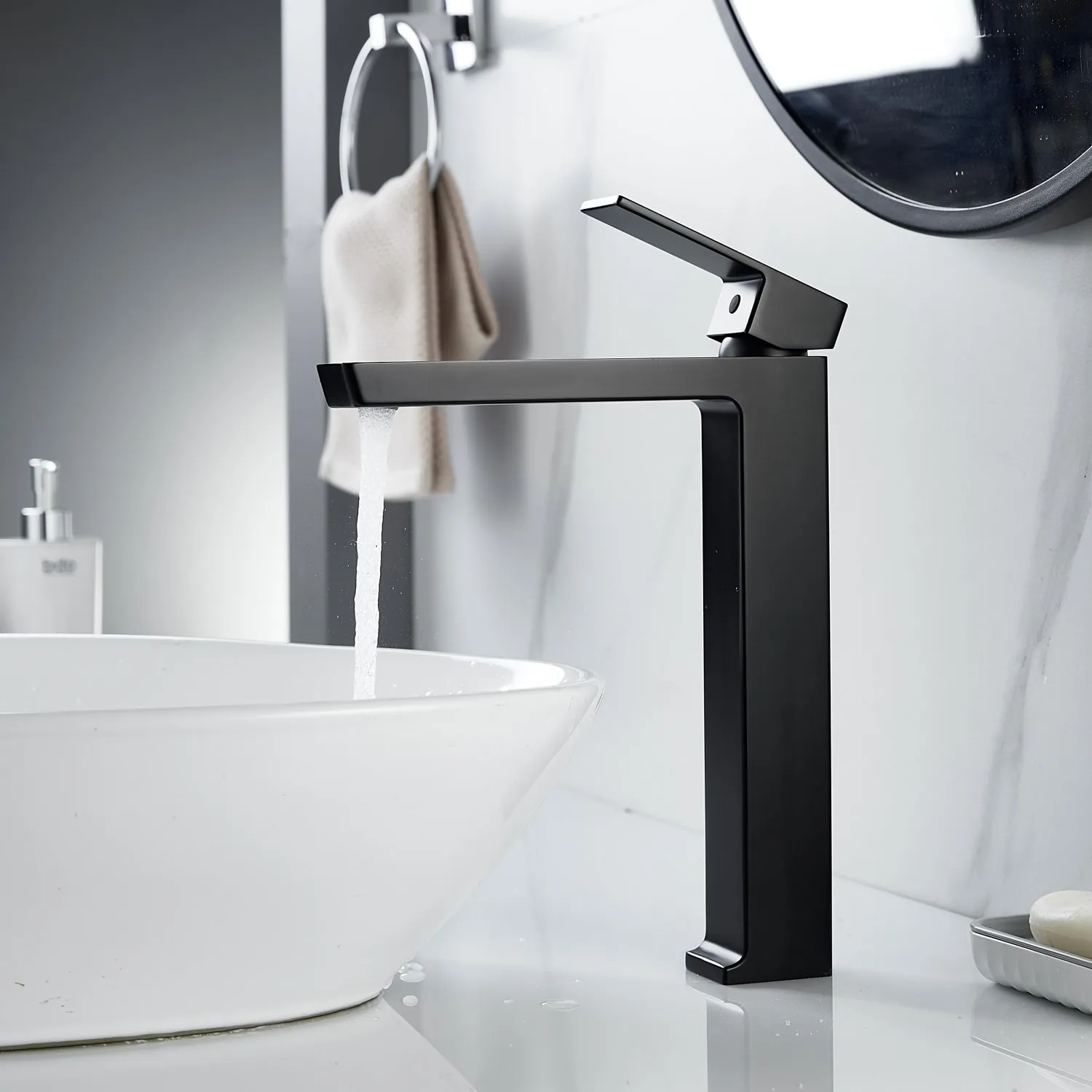 Смеситель для раковины высокий Rose R18H R1811H-1, черный