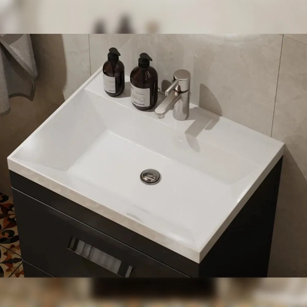 Тумба с раковиной напольная Velvex Orlando tn.ORL.CLA.60.2Y графит, 60 см