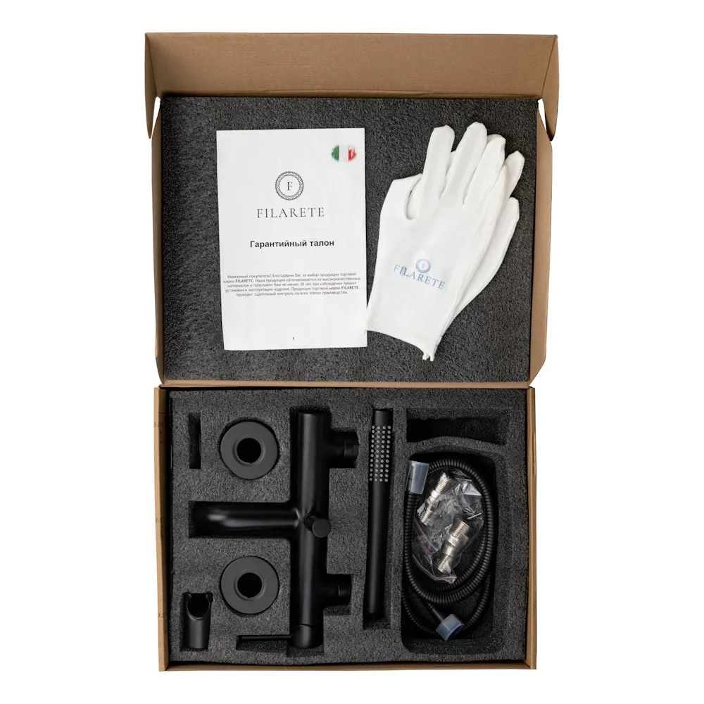 Смеситель для ванны FILARETE Roun FL2120BL, черный