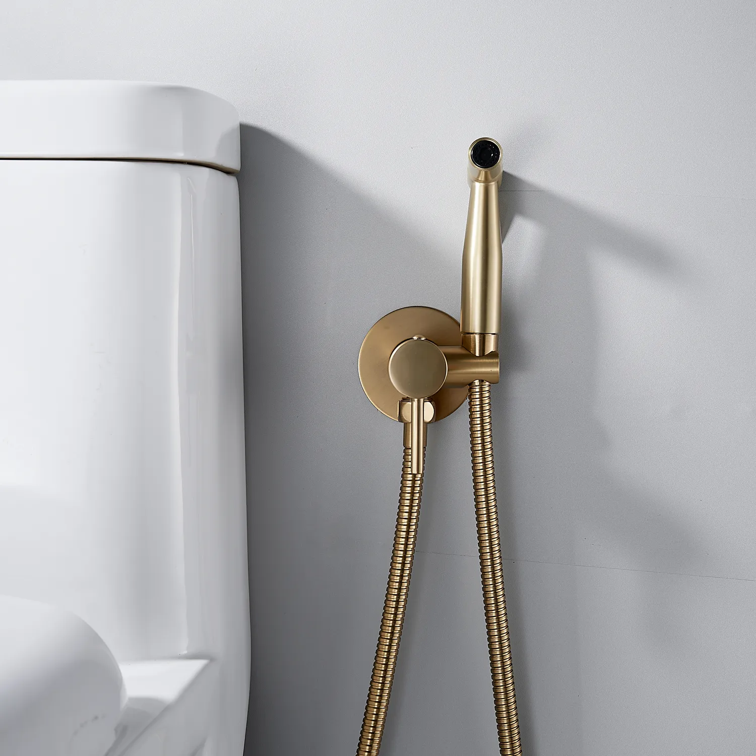 Гигиенический душ со смесителем Shevanik S147G, золотой сатин