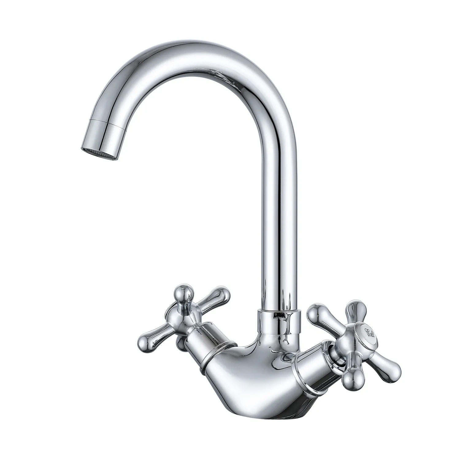 Смеситель Prohanss для раковины вентильный поворотный, хром (P10.13)