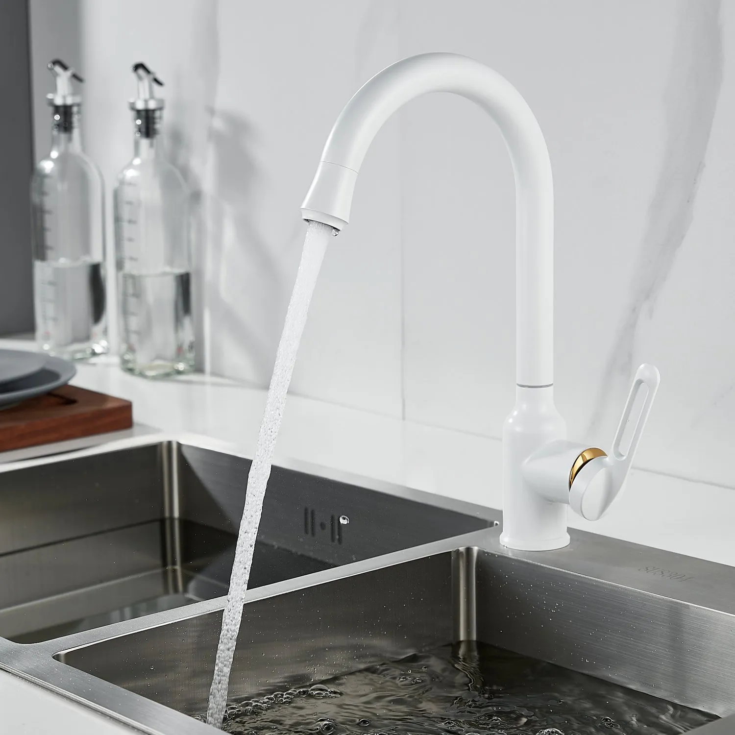 Смеситель для кухни Raffine F103C, белый