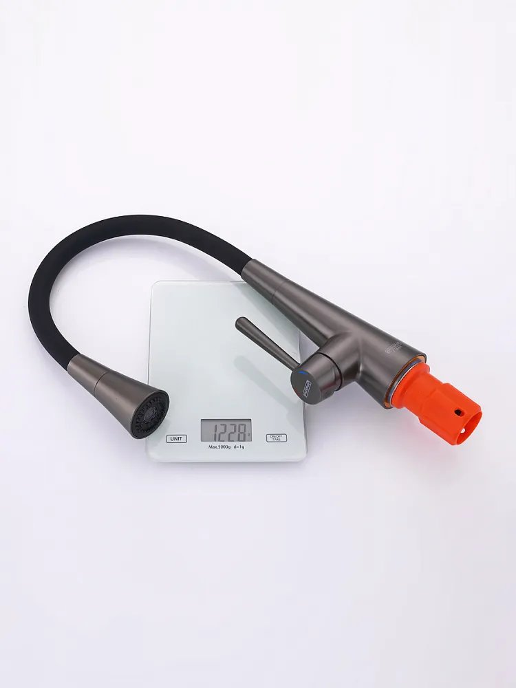 Смеситель для кухни с гибким изливом и режимом душ Prohanss P02.4406.09, графит