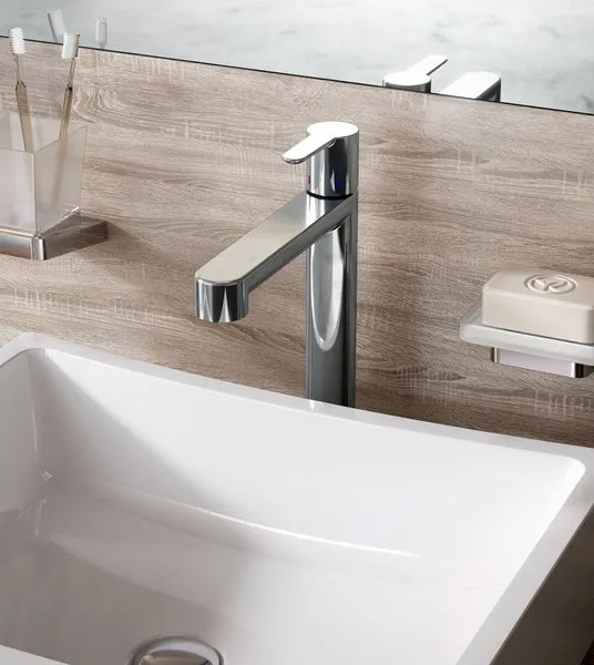 Смеситель для умывальника без донного клапана Ravak PU 015.00 высокий