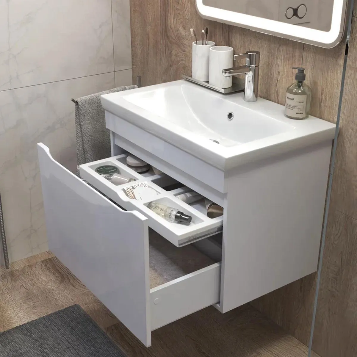 Тумба с раковиной подвесная VIGO Grani 165, 70 см