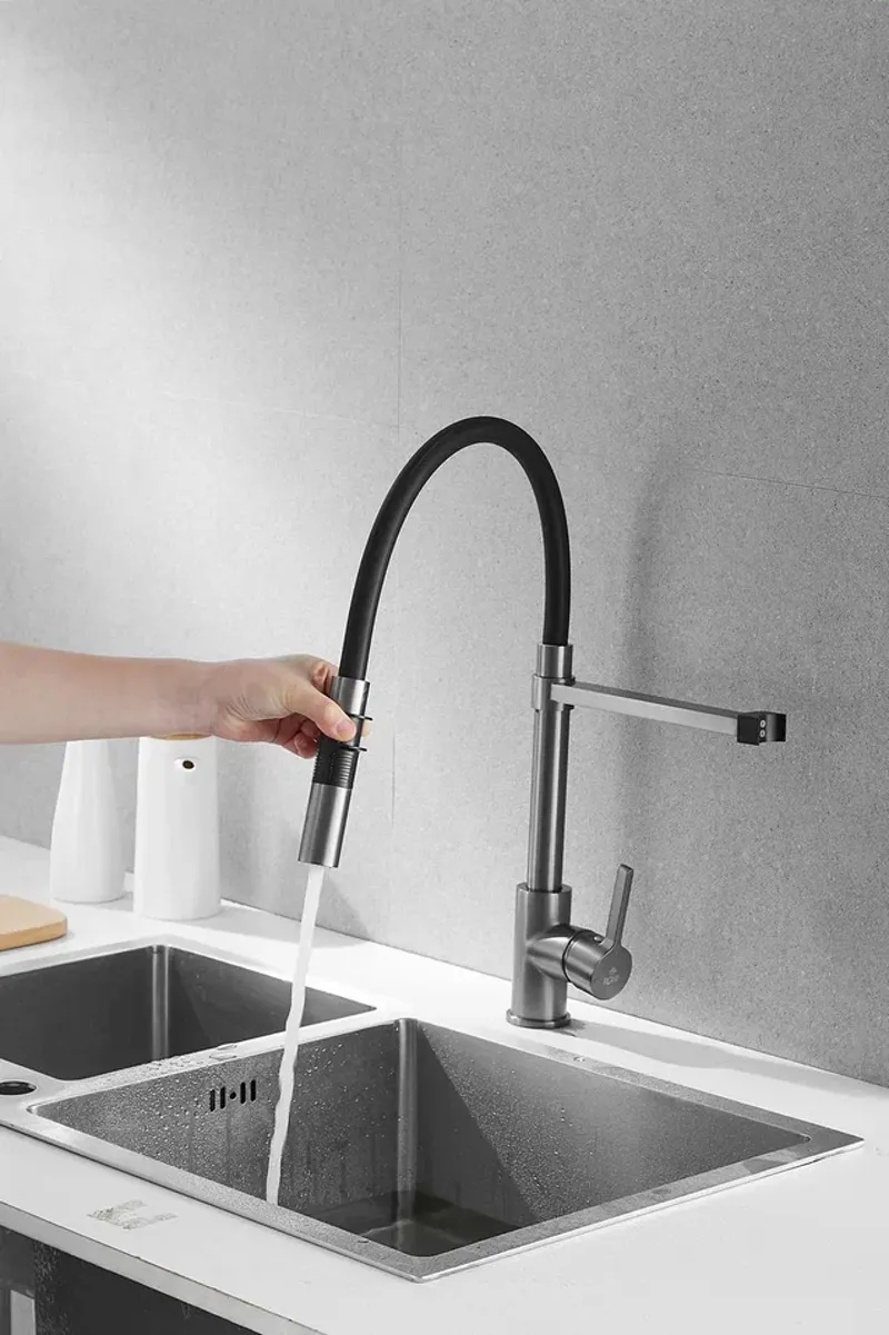 Смеситель для кухни Rose R133T, пепельный