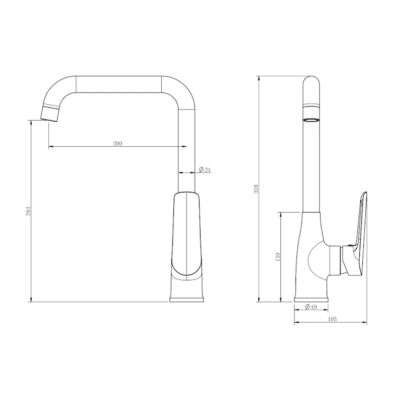Смеситель для кухни Esko Lagos Gun Metal LG06GM, оружейная сталь