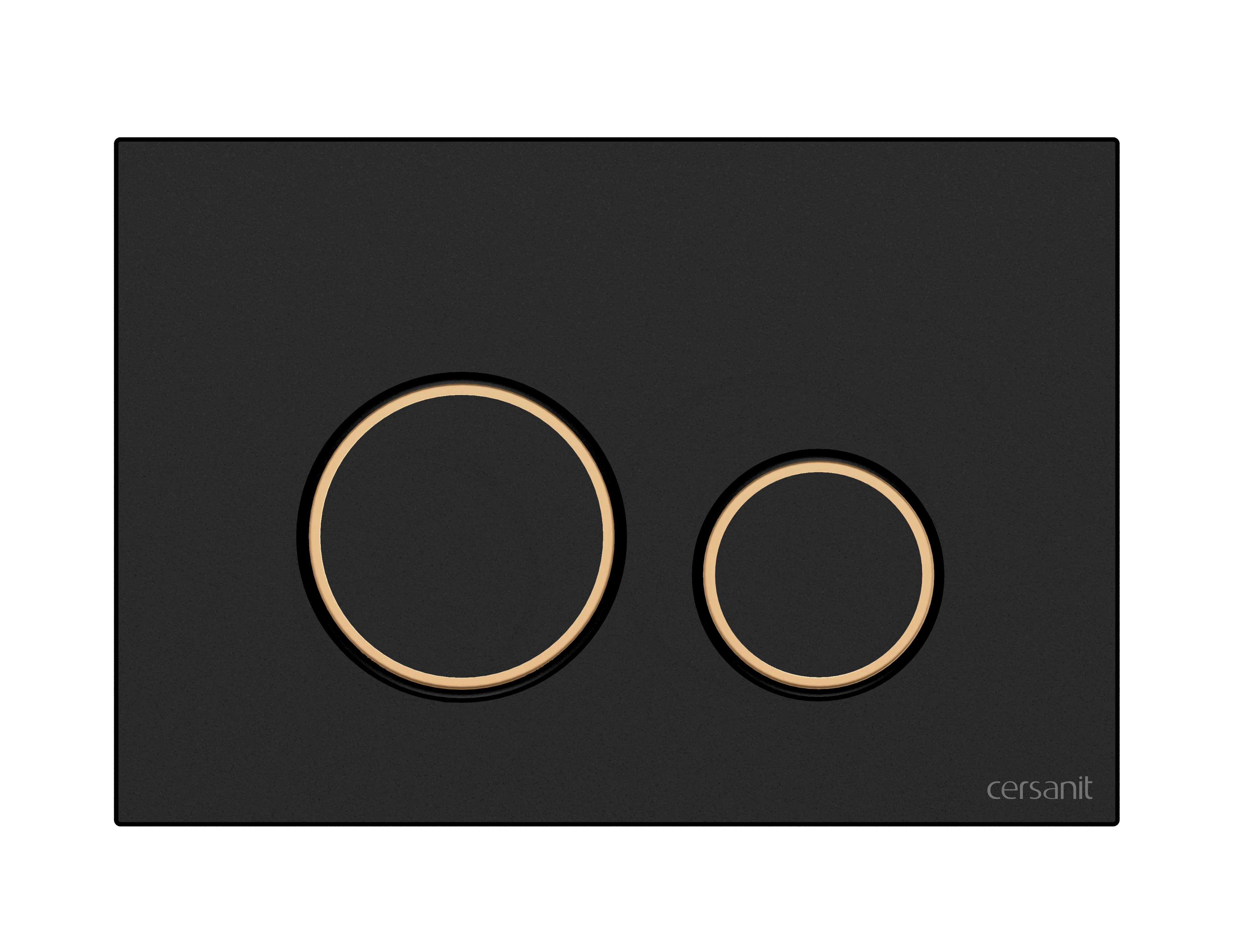 Кнопка Cersanit  TWINS для LINK PRO/VECTOR/LINK/HI-TEC пластик черный матовый с рамкой золото (63534)