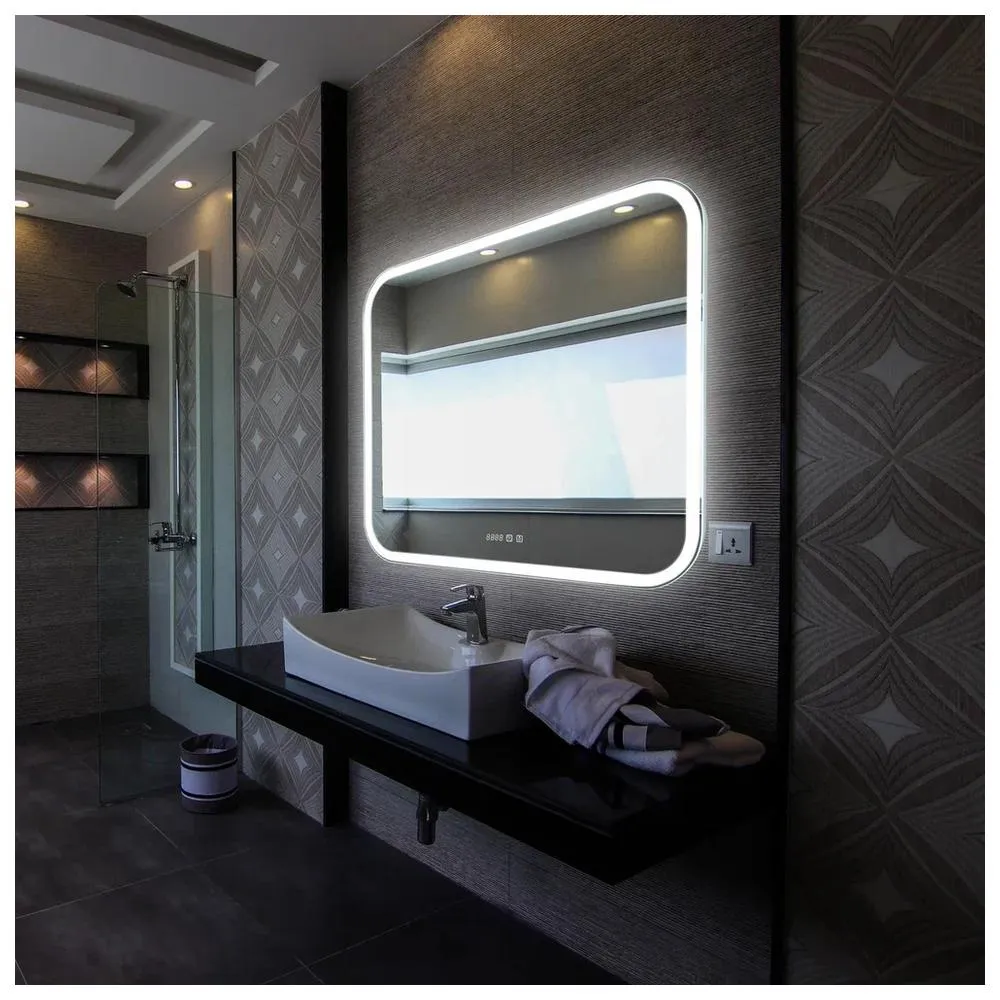 Зеркало Silver Mirrors Стив 1000х800 - 3 (сенсорный выключатель, двойной подогрев, часы)