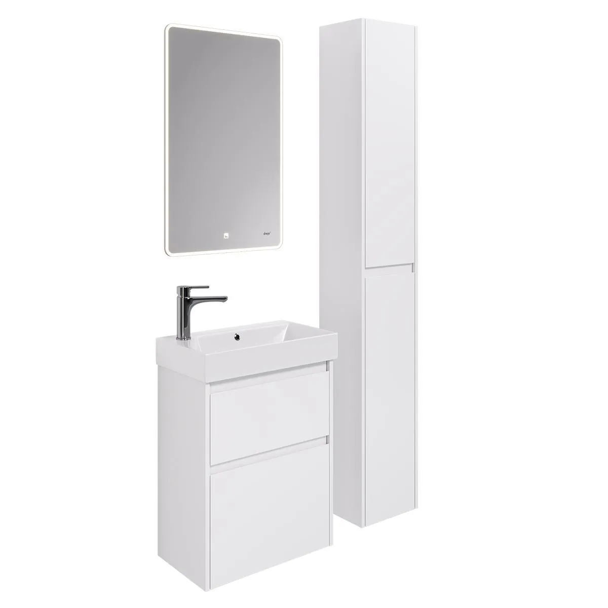 Тумба под раковину подвесная Dreja Slim 55 см, белый