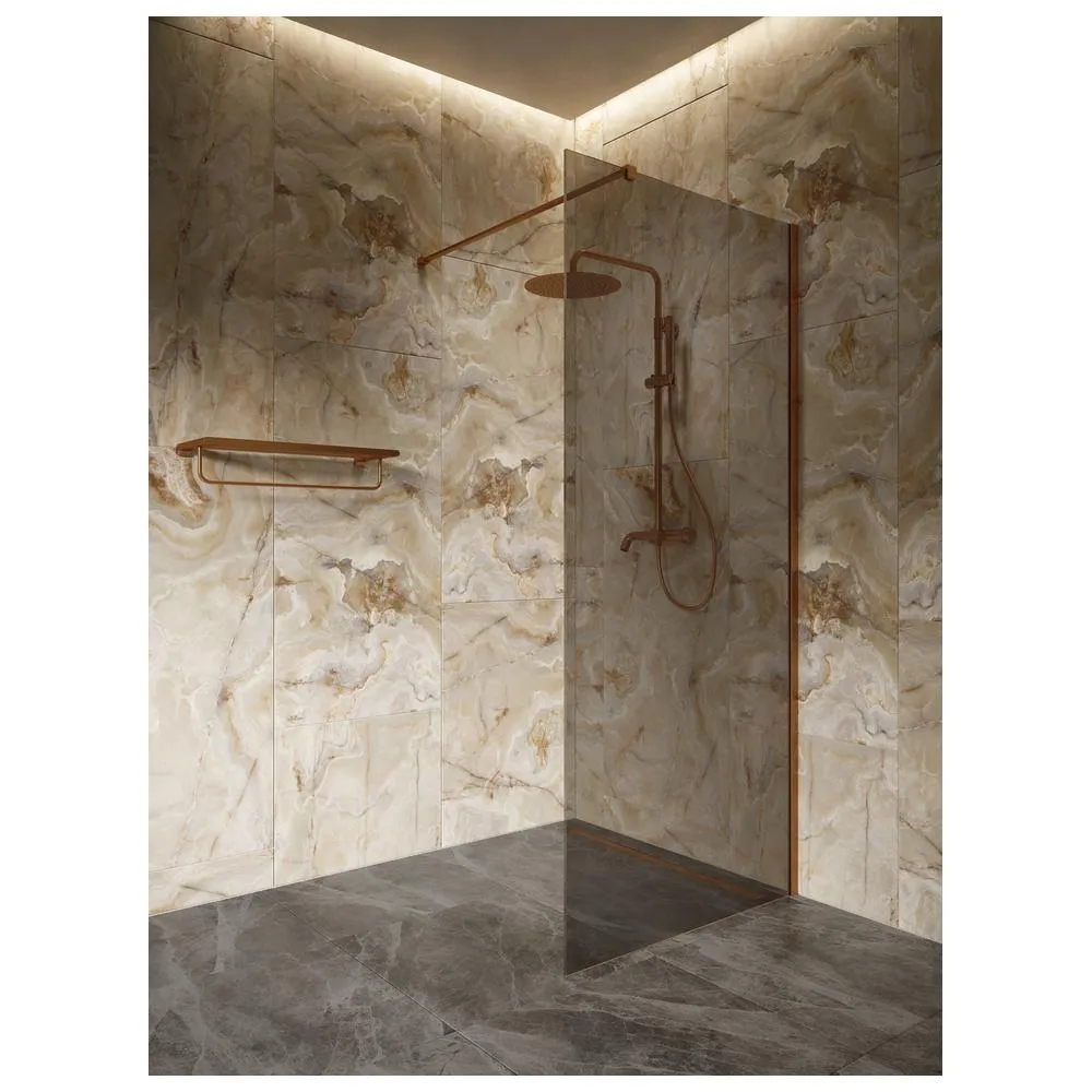 Душевая перегородка Knotlor WI090TG0RB 90х200, бронза