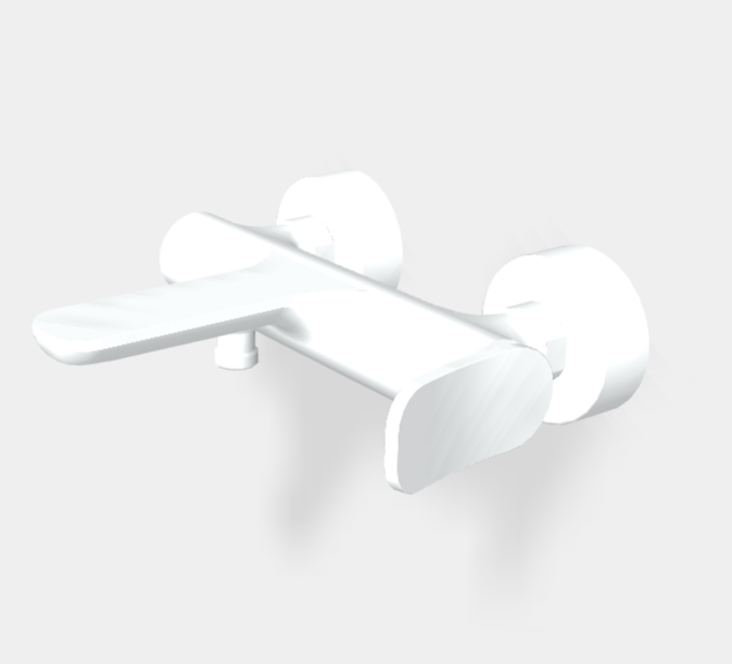 Смеситель для ванны и душа Fima Carlo Frattini Flo', белый матовый (F3804/1BS)