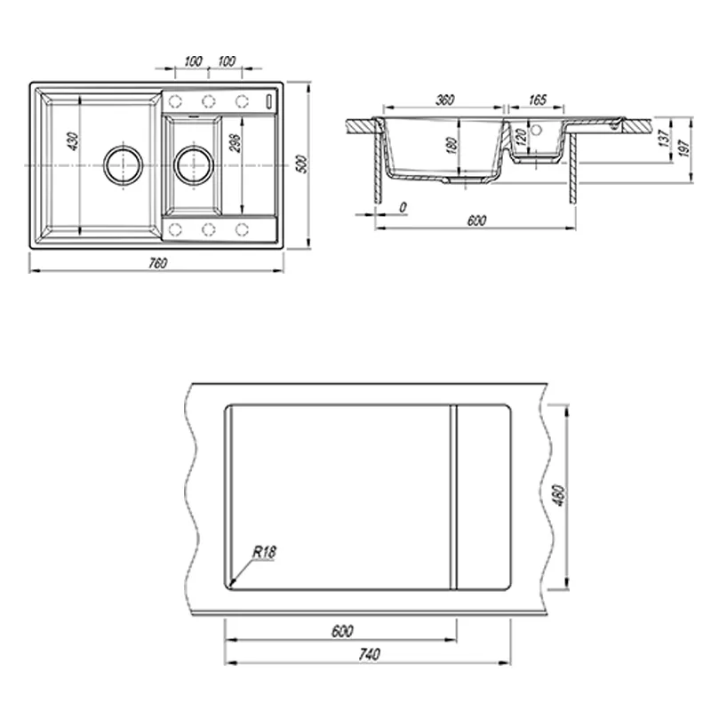 Кухонная мойка Florentina КОНСУЛ 23.025.D0760.202, шампань