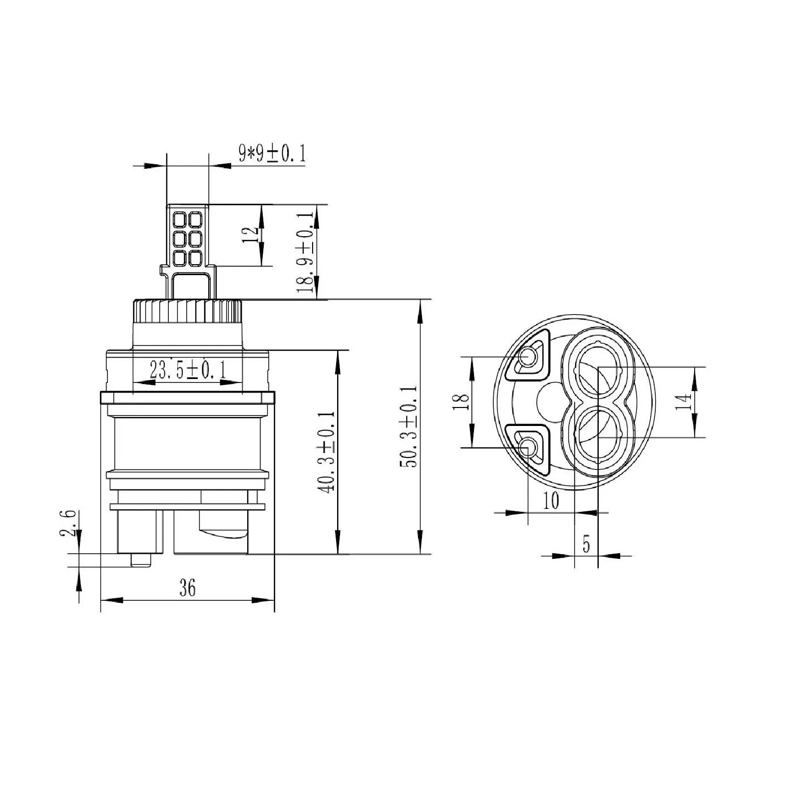 Картридж для смесителя 35 мм Savol S-FX03