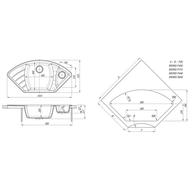 Кухонная мойка Dr. Gans ГАБИ 25.050.E1015.407, черный