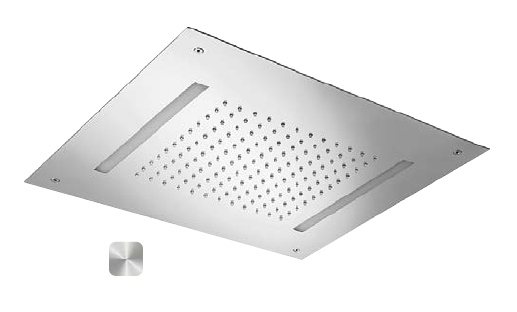 Верхний душ Almar Chromotherapy, 498х498, с LED-подсветкой, Mirror Stainless Steel (E044197.MS)