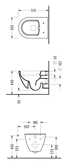 SM46KSS110H SMART унитаз подвесной, безободковый, 52x35,5 см, Serel