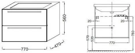 Тумба под раковину Jacob Delafon Struktura 77x56 EB1277-N18 белый