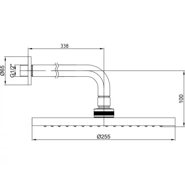 Верхний душ E.C.A. Myra с душевым кронштейном 102145034EX
