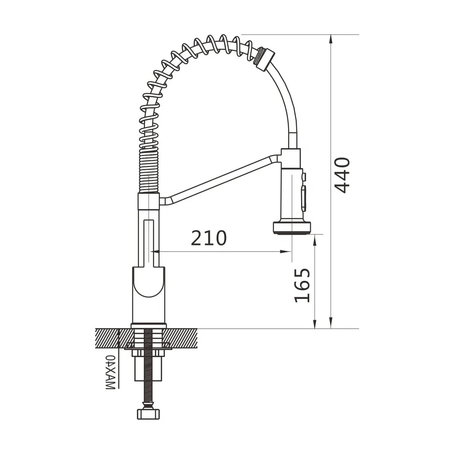 Смеситель для кухни с гибким изливом Shevanik S963, хром