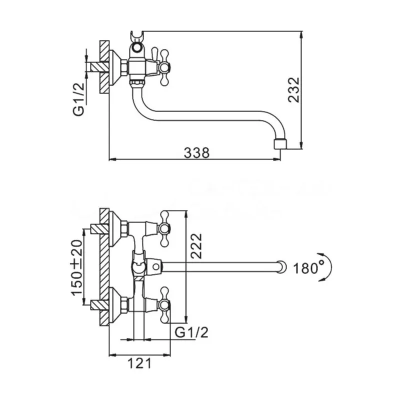 Смеситель для ванны FRAP F2208-2,