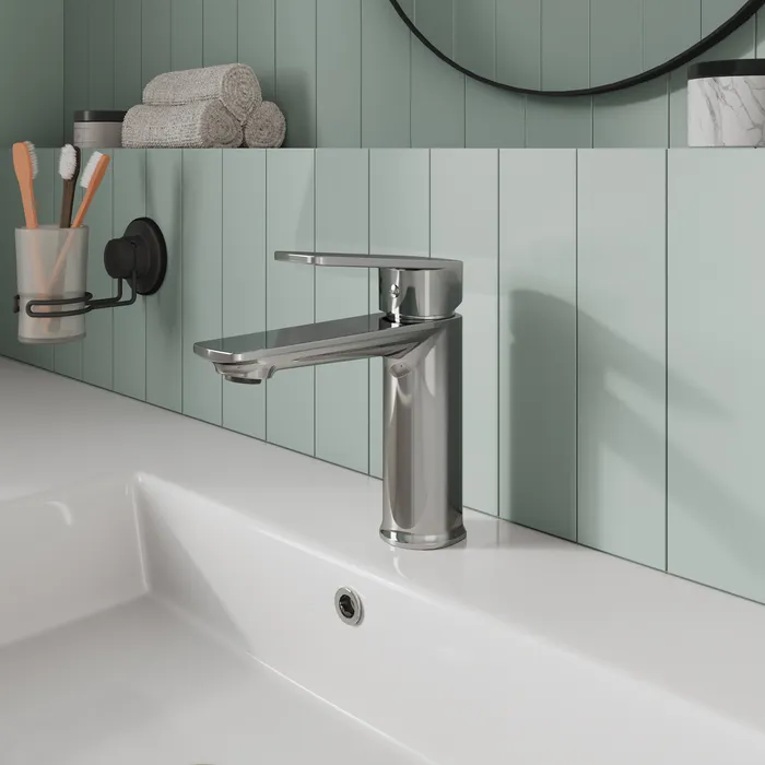 Смеситель для умывальника, хром глянцевый, Poli, Milardo (POLSB00M01)