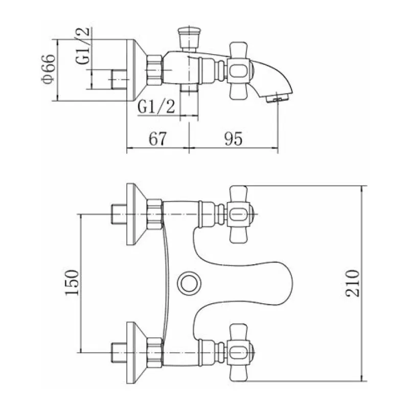 Смеситель для ванны FASHUN A3018, хром
