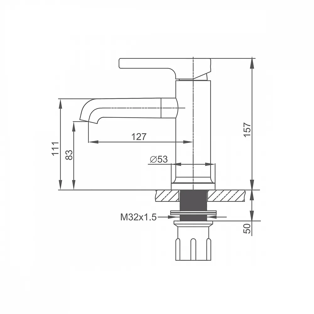 Смеситель для раковины Prohanss P67.10.09, графит