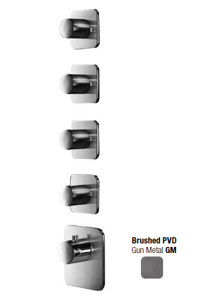 Смеситель для душа Almar Water Control High Flow, на 4 потребителя, Gun Metal Brushed PVD (E180004.GM)