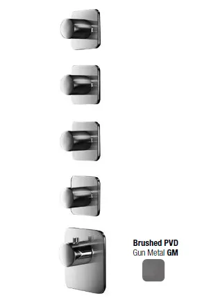 Смеситель для душа Almar Water Control High Flow, на 4 потребителя, Gun Metal Brushed PVD (E180004.GM)