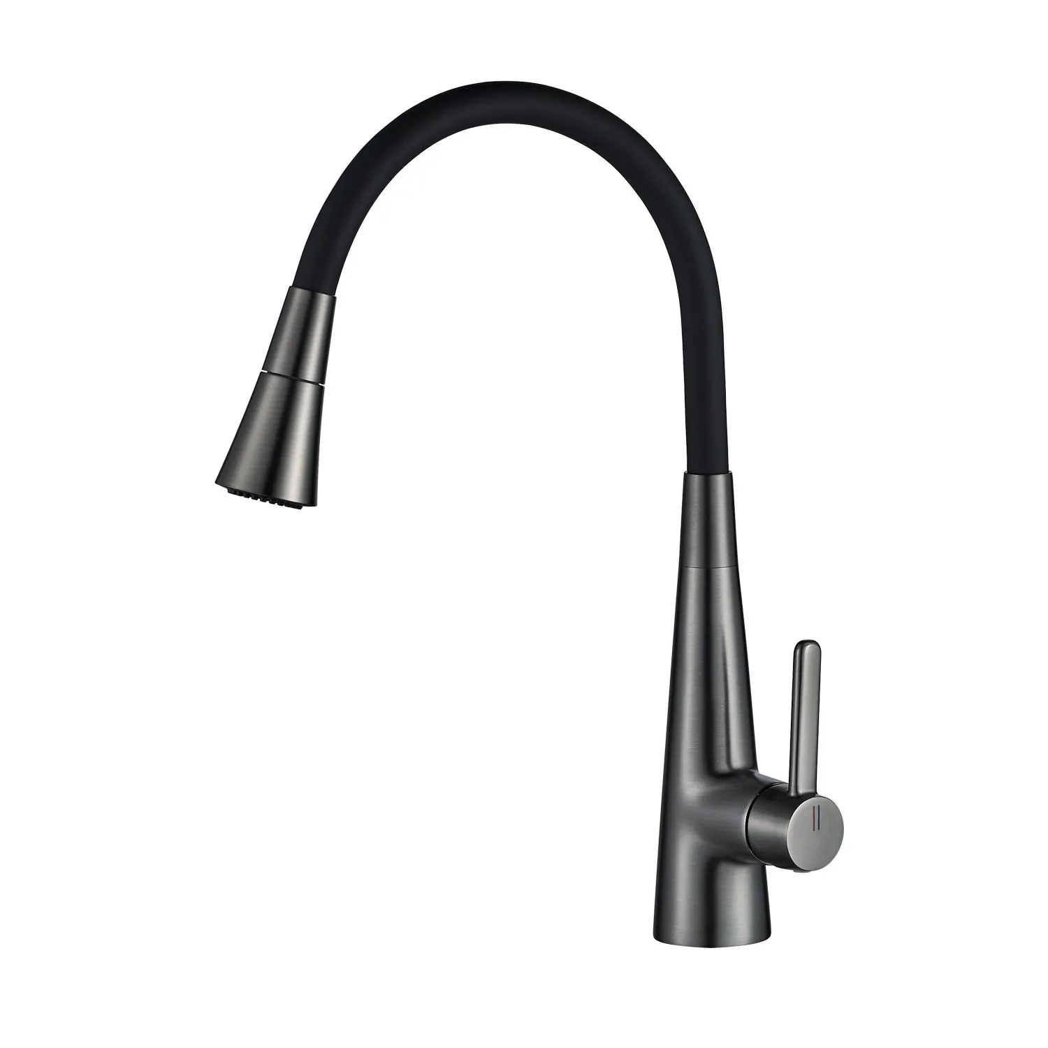 Смеситель для кухни с гибким изливом и режимом "душ" Rose R213T, оружейная сталь