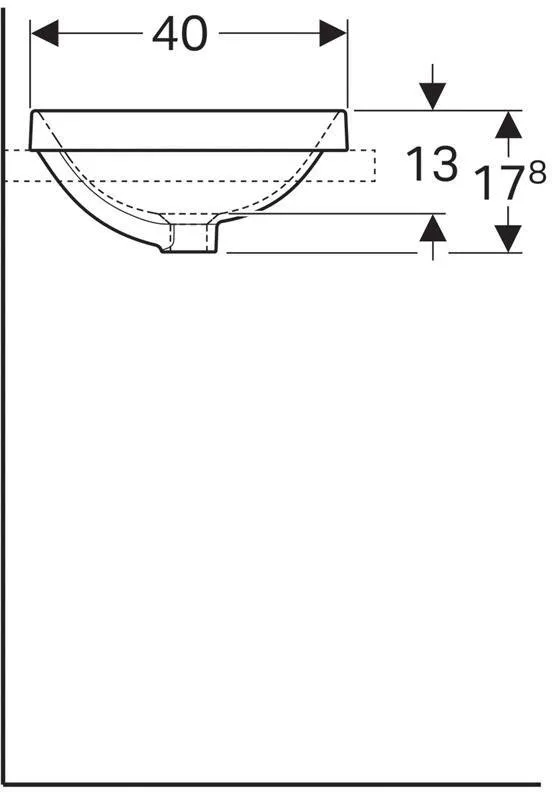 Раковина встраиваемая в столешницу Geberit VariForm прямоугольной формы (55х40 см) (500.736.01.2)