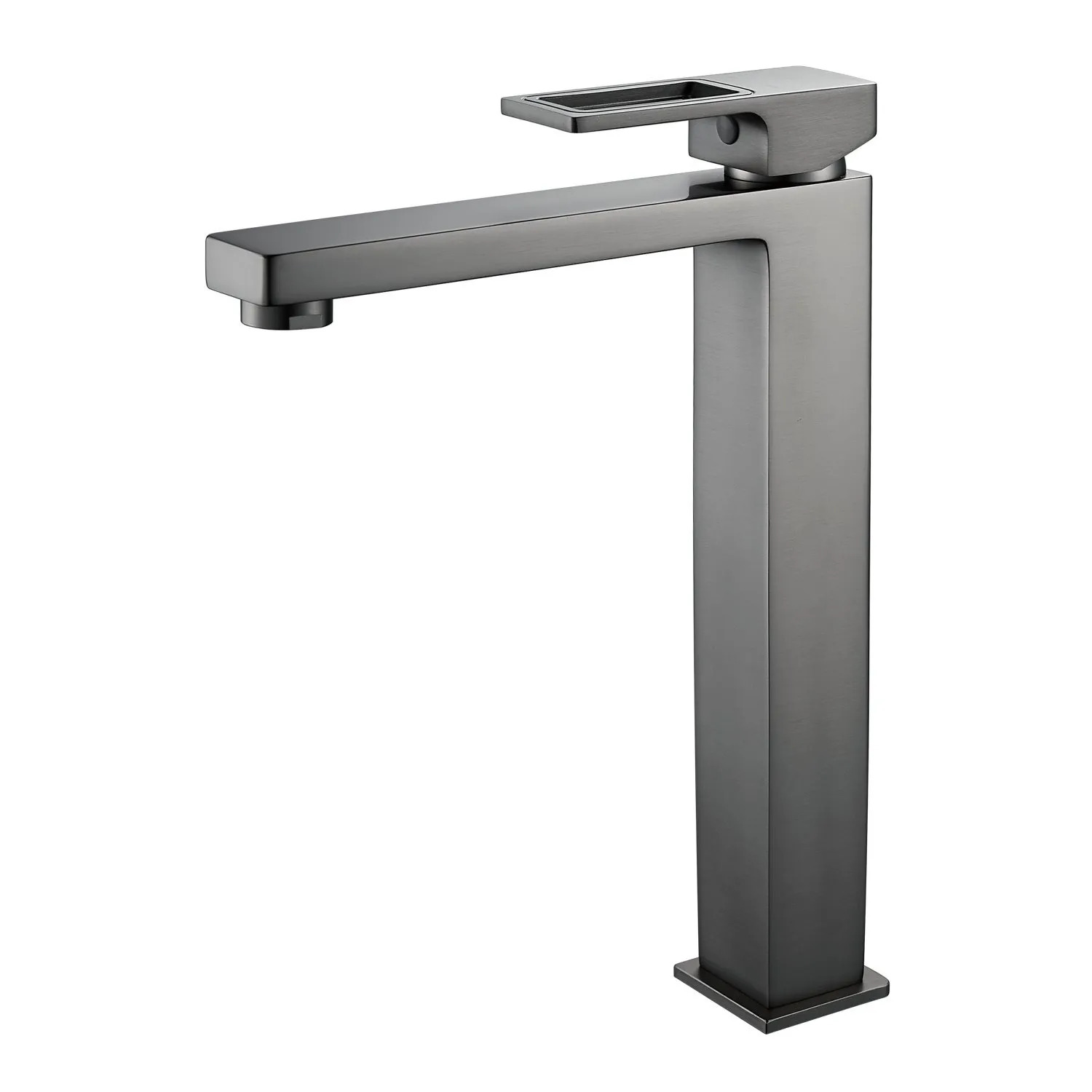 Смеситель для раковины высокий  Raffine F1196T, оружейная сталь