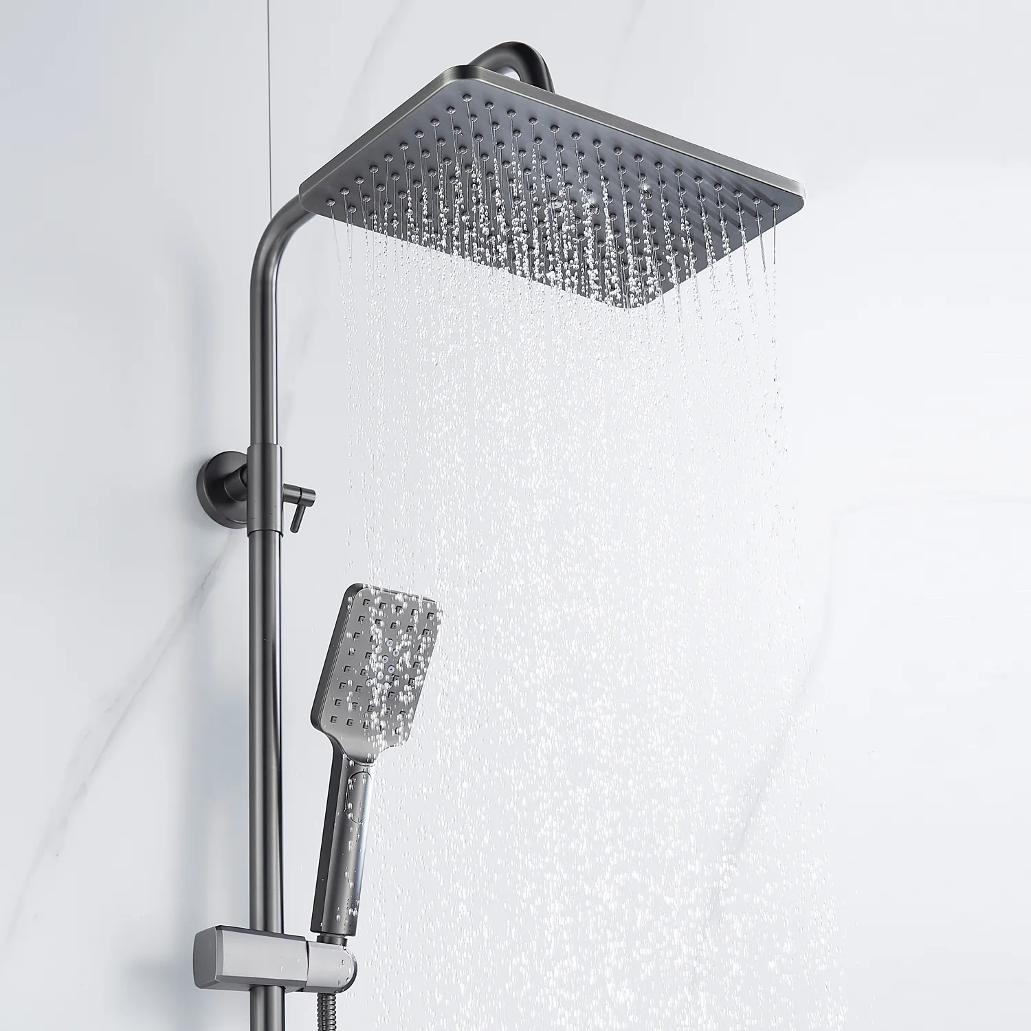 Душевая система Shevanik S8936T, оружейная сталь