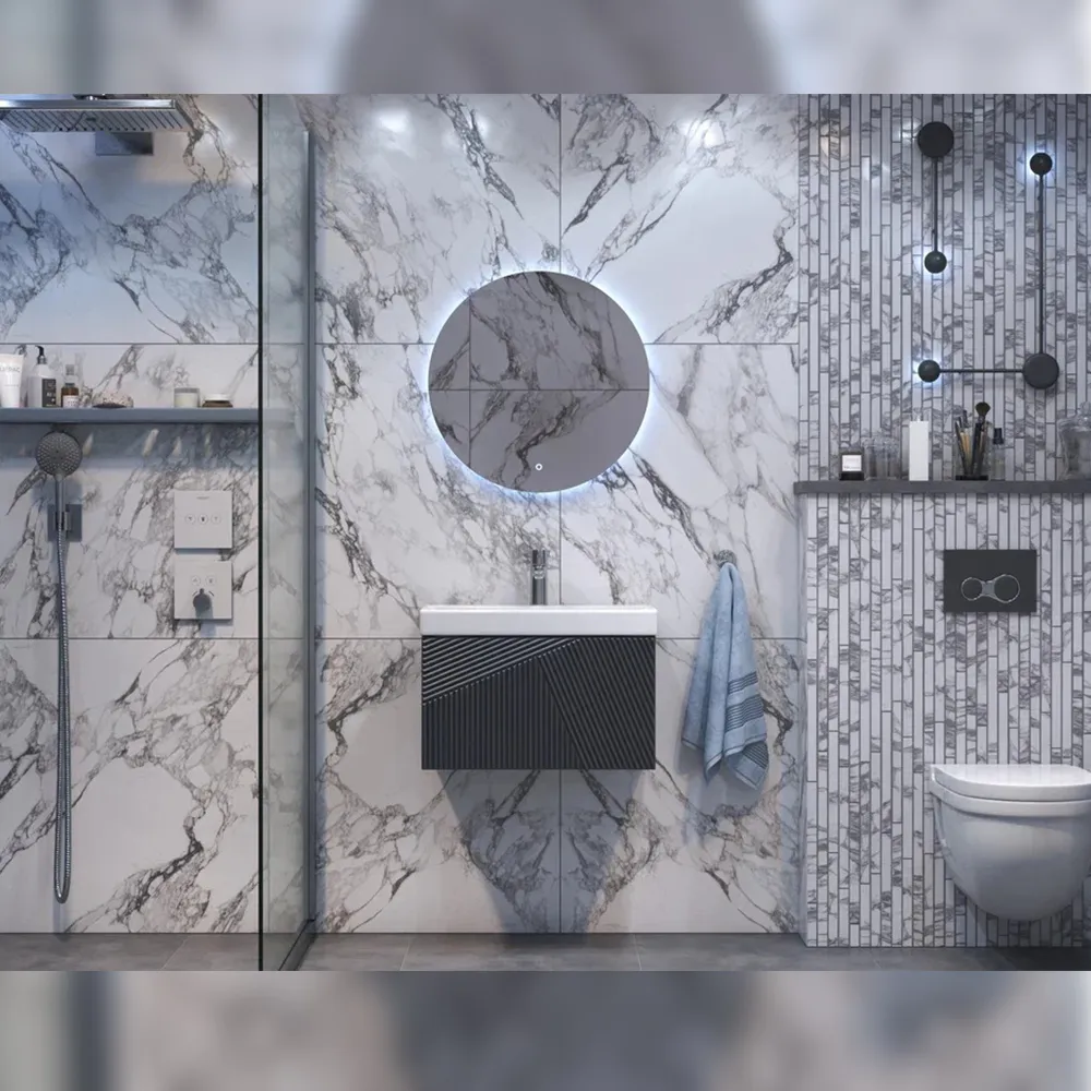 Тумба с раковиной подвесная Velvex Edge tp.EDG.9696.60.1Y графит, 60 см