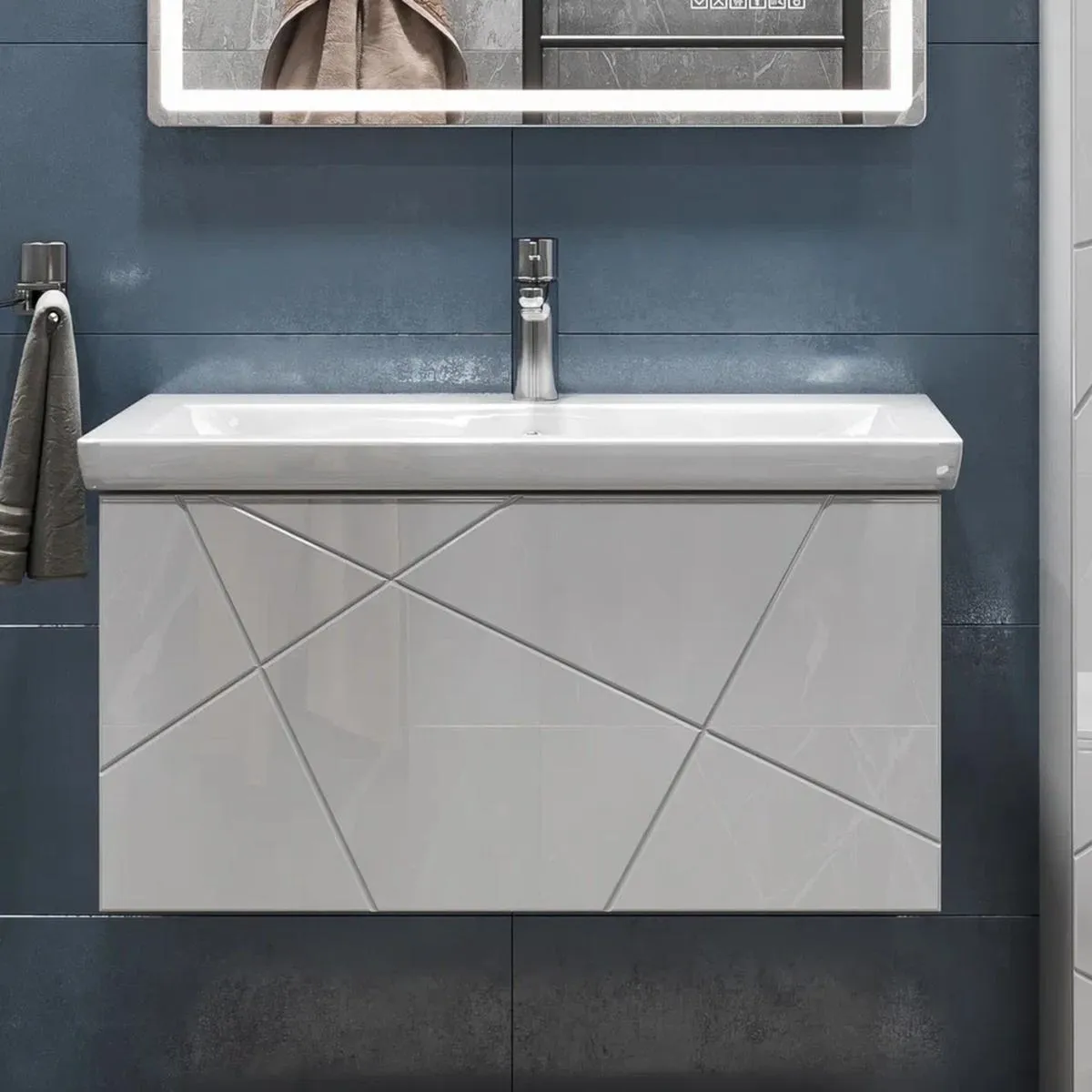 Тумба с раковиной подвесная VIGO Geometry 035, 80 см