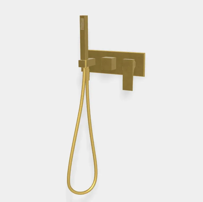 Смеситель для душа Fima Carlo Frattini Zeta, на 2 потребителя, золото брашированное (F3989WX2OS)