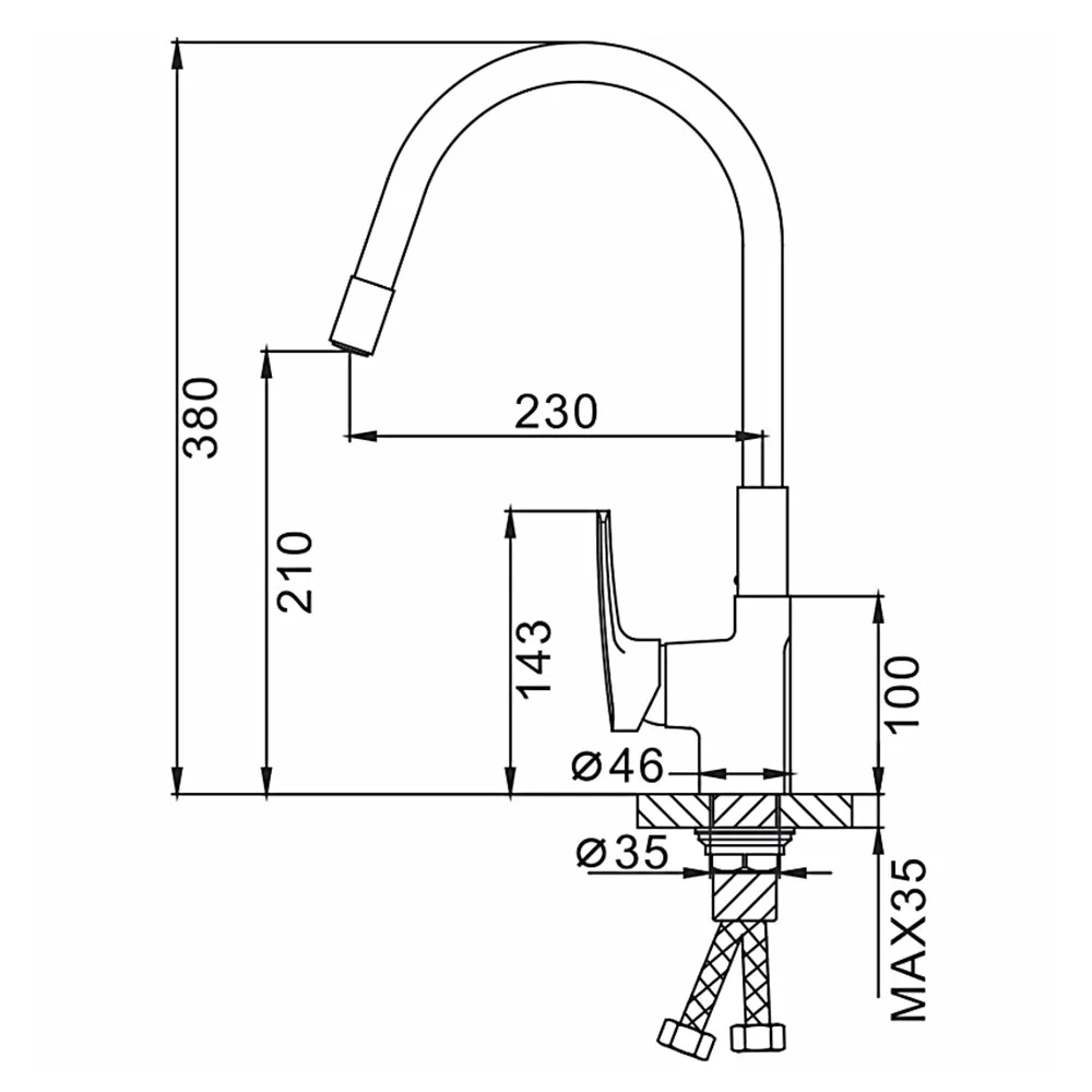 Смеситель для кухни с гибким изливом FRAP F4453-03, белый