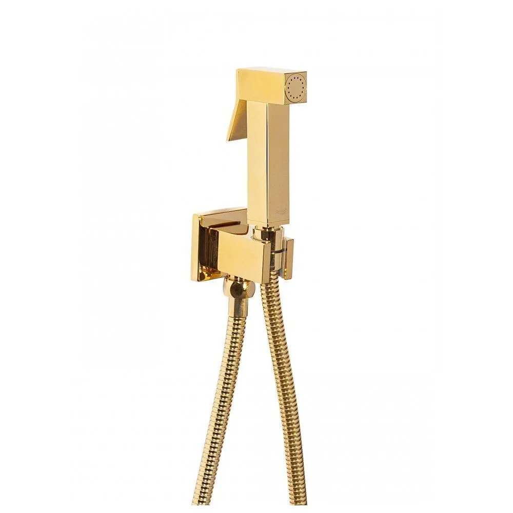 Гигиенический душ со смесителем встраиваемый Hansberge H3070GO, золото